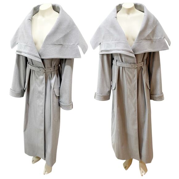 Jacquemus Caruso La Casa Draped Trench Coat Light Grey Size 36 - Picture 4 of 16